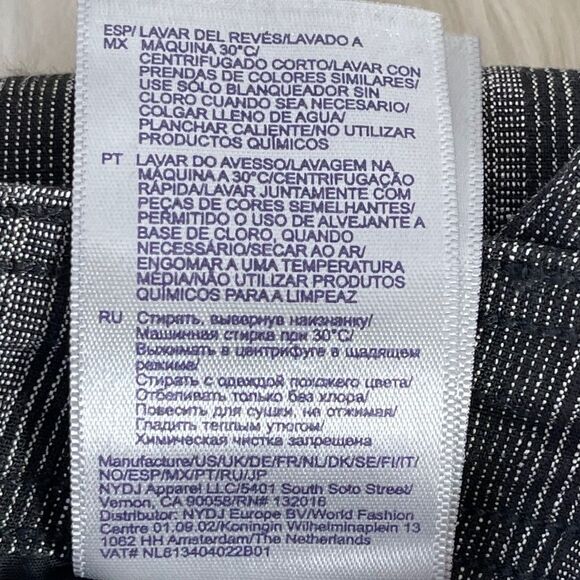 NYDJ Black Striped Linen Blend Trouser Pants Sz 0 - Picture 8 of 13